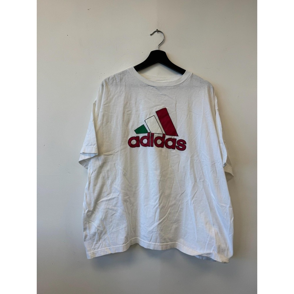 Vintage Adidas Shirt‎ XL White Logo Graphic Mexico Colors Casual Tee Athletic